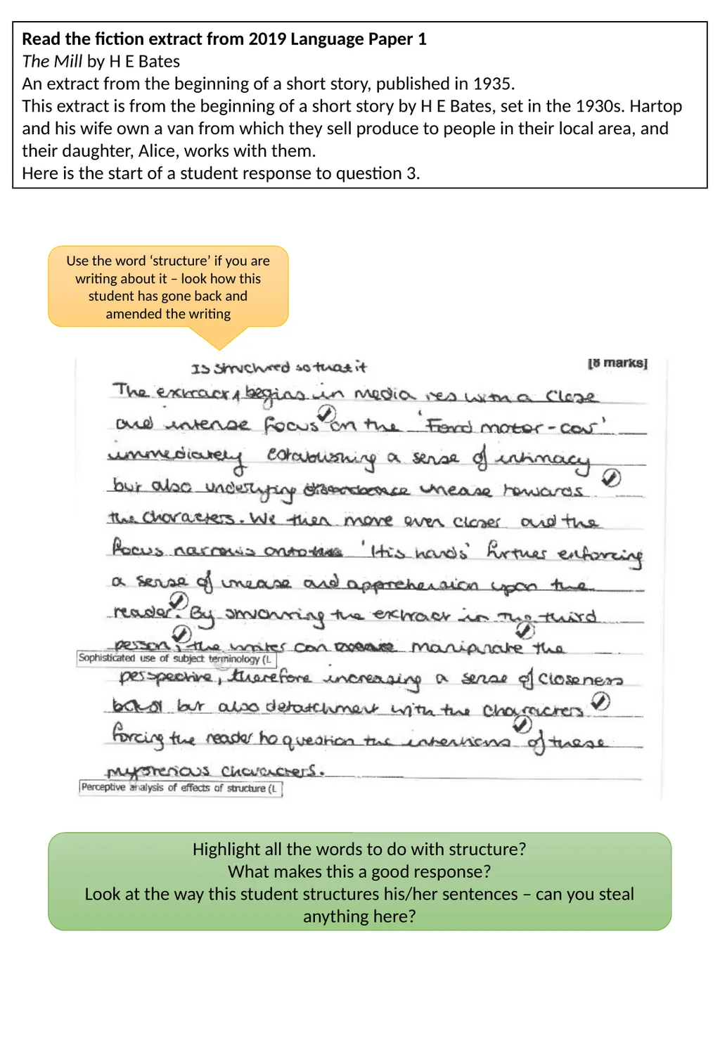 Teaching Structure – a one stop shop Structure and - slide 7 of 31