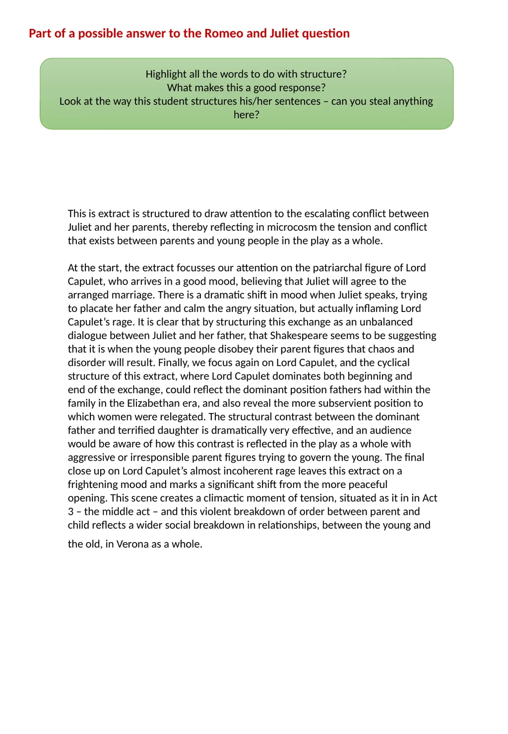 Teaching Structure – a one stop shop Structure and - slide 24 of 31