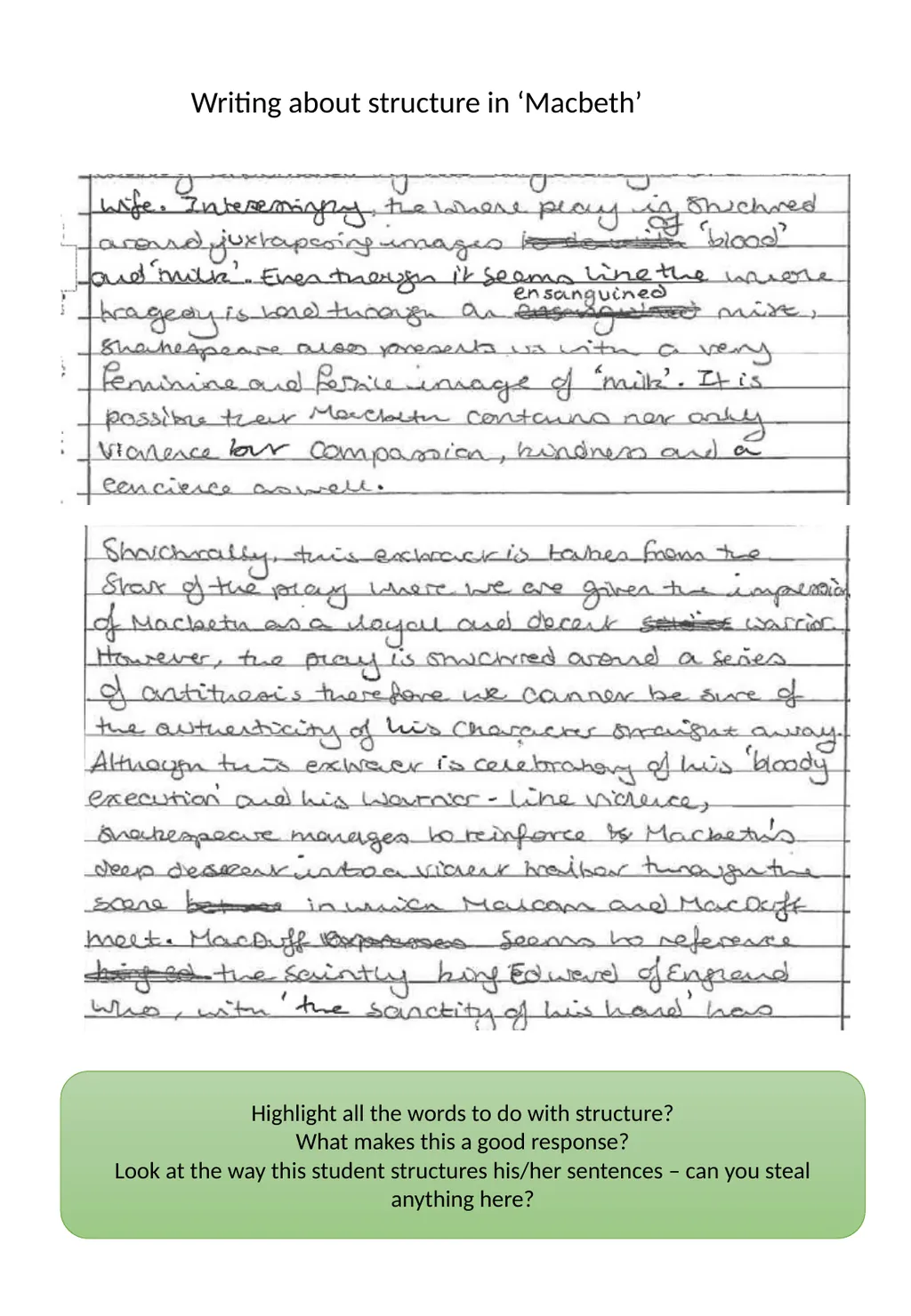Teaching Structure – a one stop shop Structure and - slide 25 of 31