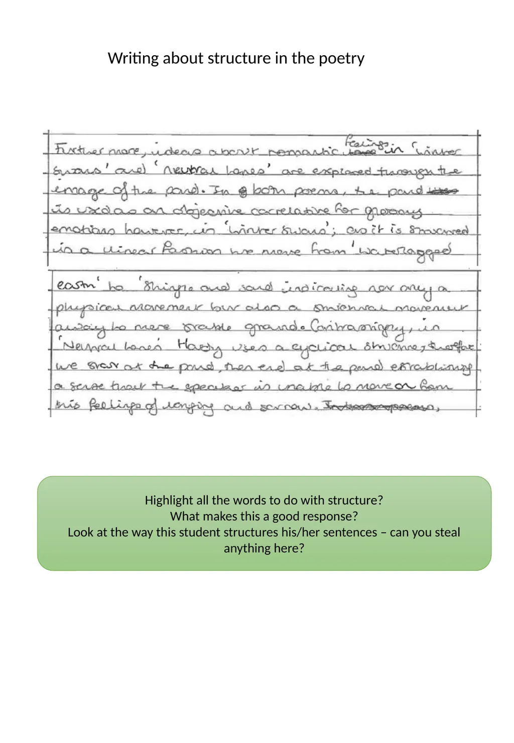 Teaching Structure – a one stop shop Structure and - slide 26 of 31