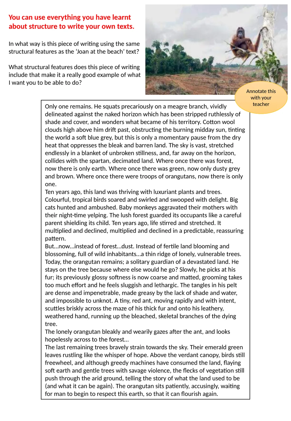 Teaching Structure – a one stop shop Structure and - slide 18 of 31