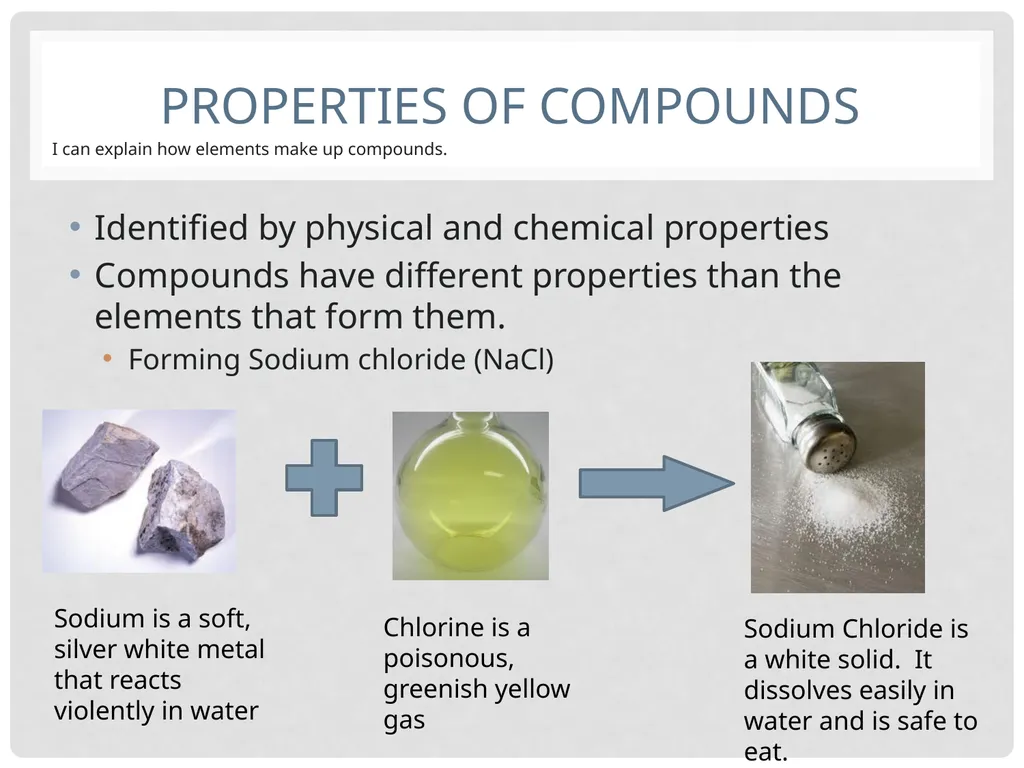 Elements, Compounds, and Mixtures Objectives - slide 13 of 21