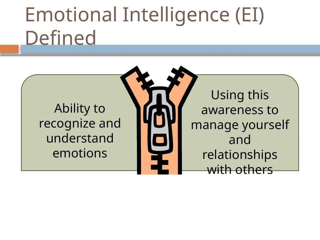 Emotional Intelligence Emotional Intelligence (EI) - slide 3 of 26