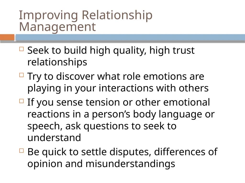 Emotional Intelligence Emotional Intelligence (EI) - slide 20 of 26