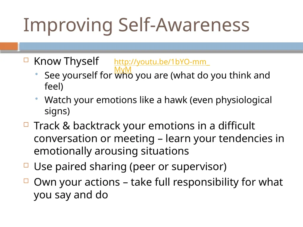 Emotional Intelligence Emotional Intelligence (EI) - slide 12 of 26