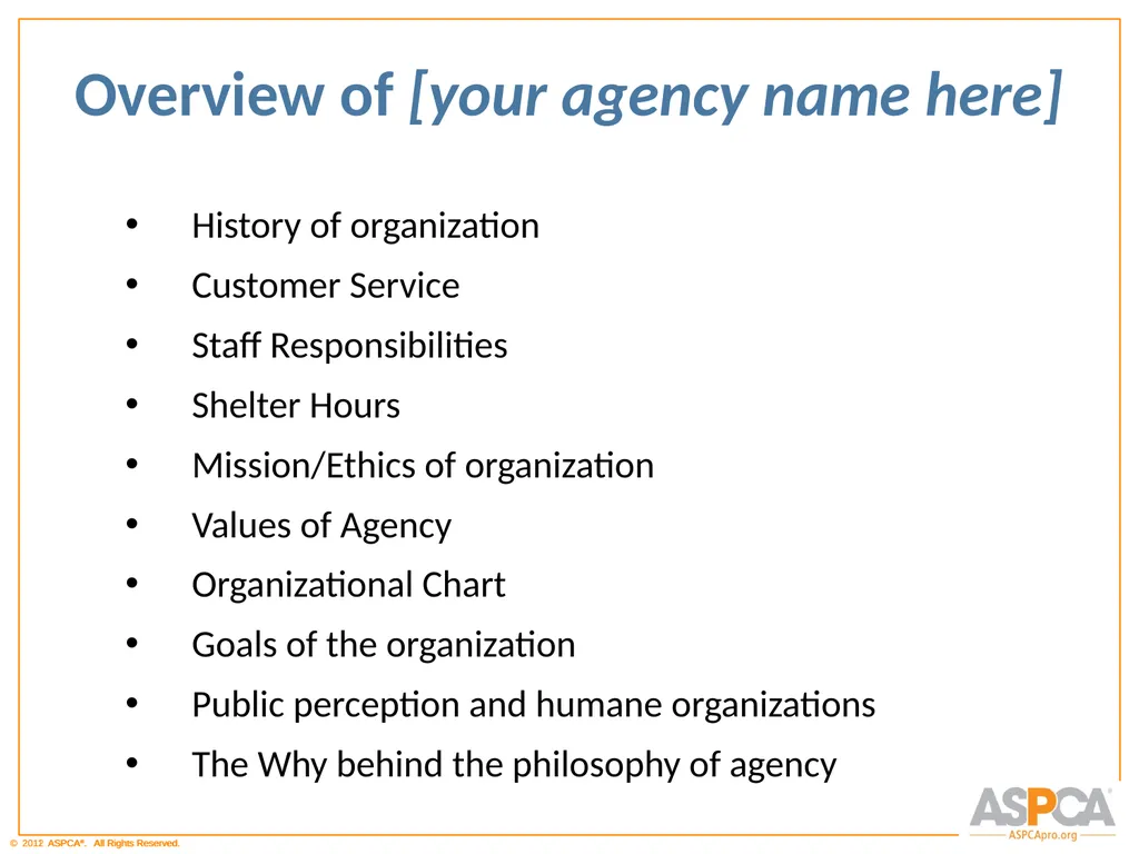Basic Orientation for Staff and Volunteers - slide 6 of 40