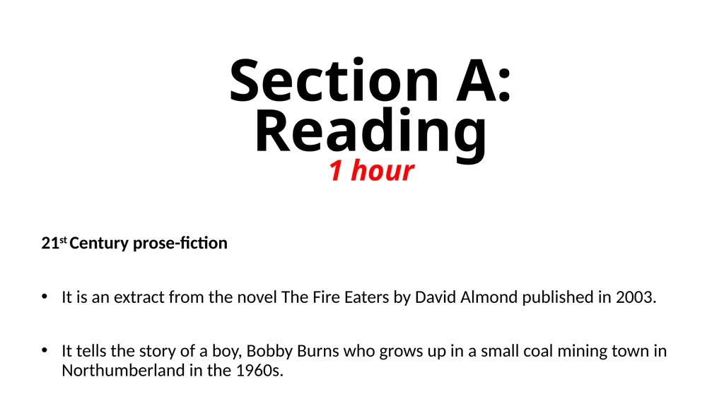The Fire Eaters WALT: understand how to read and - slide 2 of 56