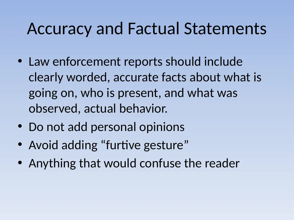 EFFECTIVE REPORT WRITING Performance Objectives - slide 43 of 73