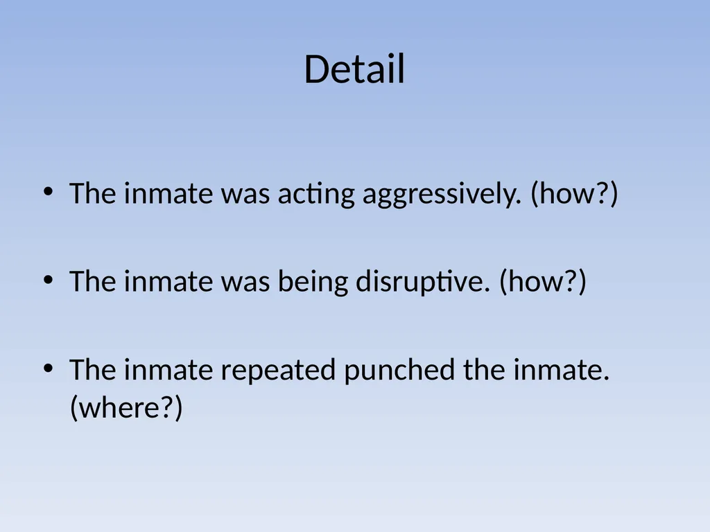 EFFECTIVE REPORT WRITING Performance Objectives - slide 53 of 73