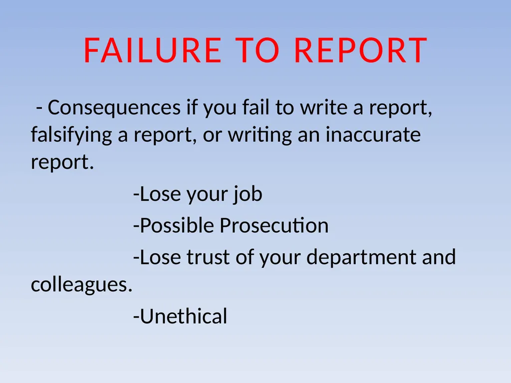 EFFECTIVE REPORT WRITING Performance Objectives - slide 64 of 73