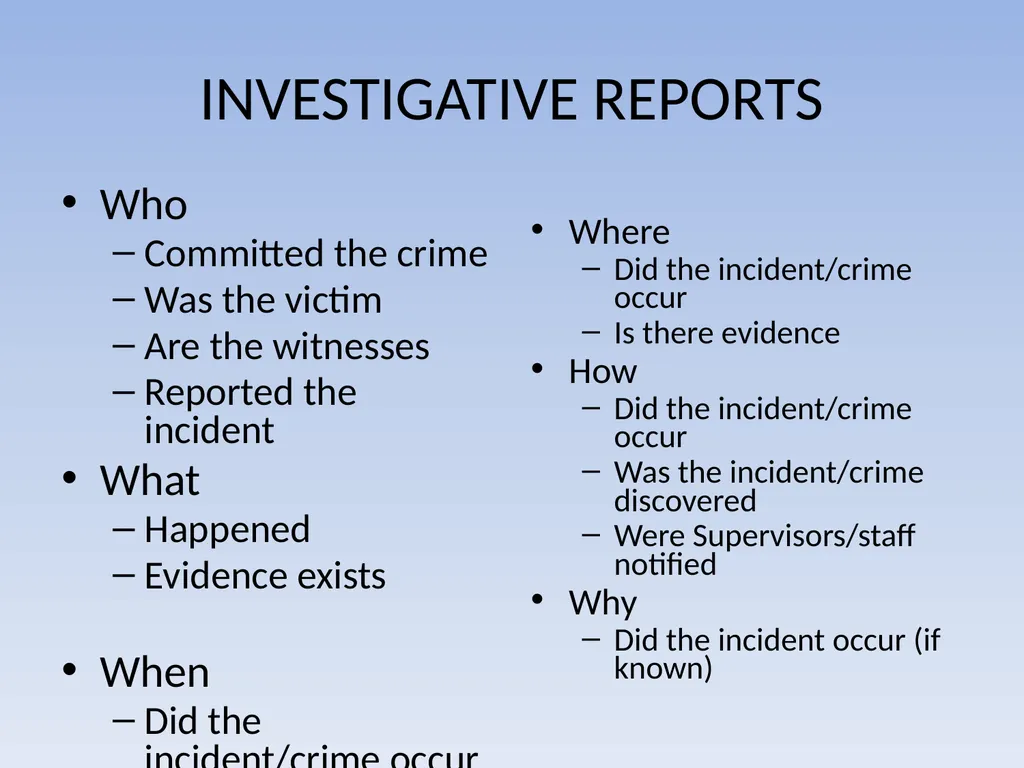 EFFECTIVE REPORT WRITING Performance Objectives - slide 16 of 73