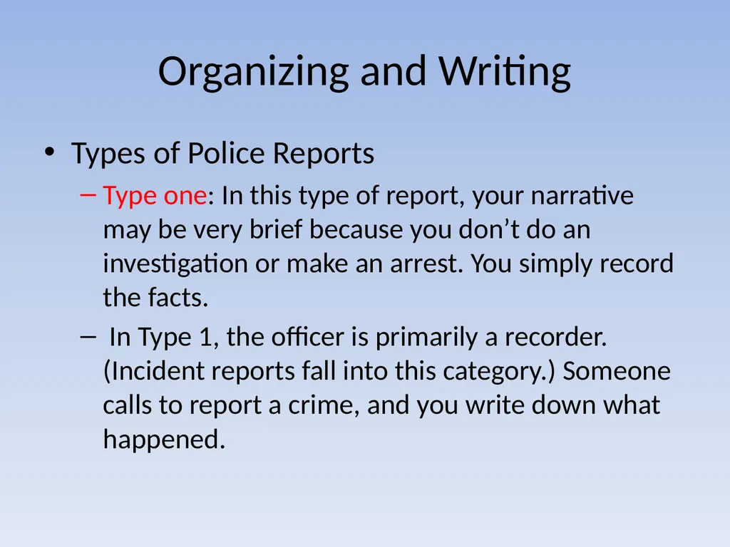 EFFECTIVE REPORT WRITING Performance Objectives - slide 58 of 73