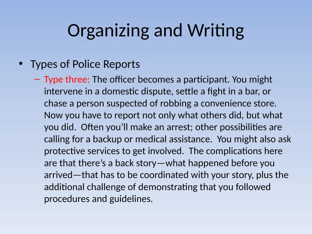EFFECTIVE REPORT WRITING Performance Objectives - slide 60 of 73