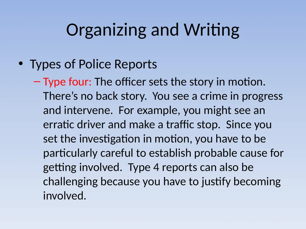 EFFECTIVE REPORT WRITING Performance Objectives - slide 61 of 73