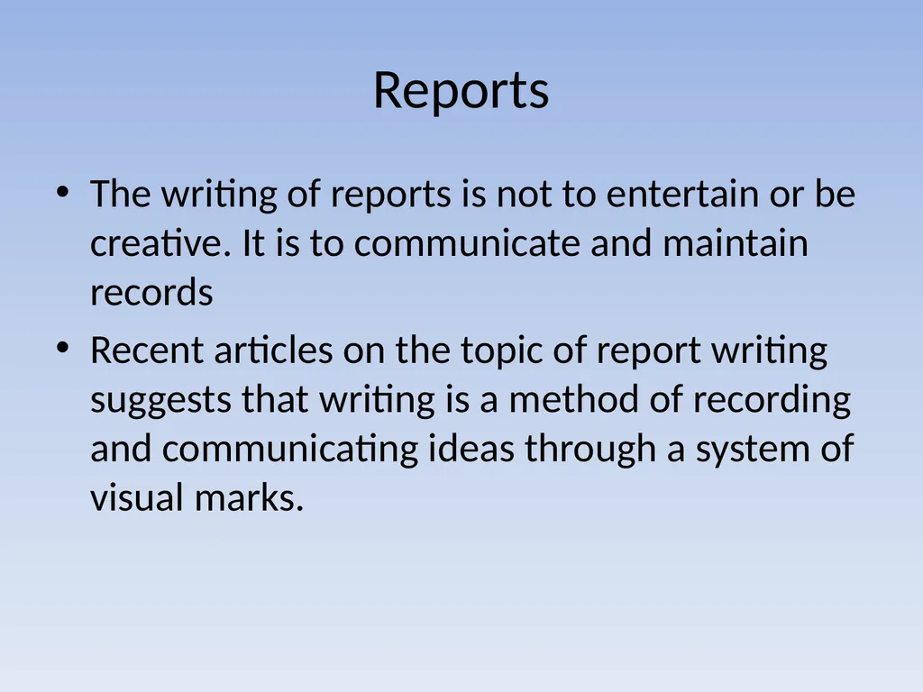EFFECTIVE REPORT WRITING Performance Objectives - slide 6 of 73