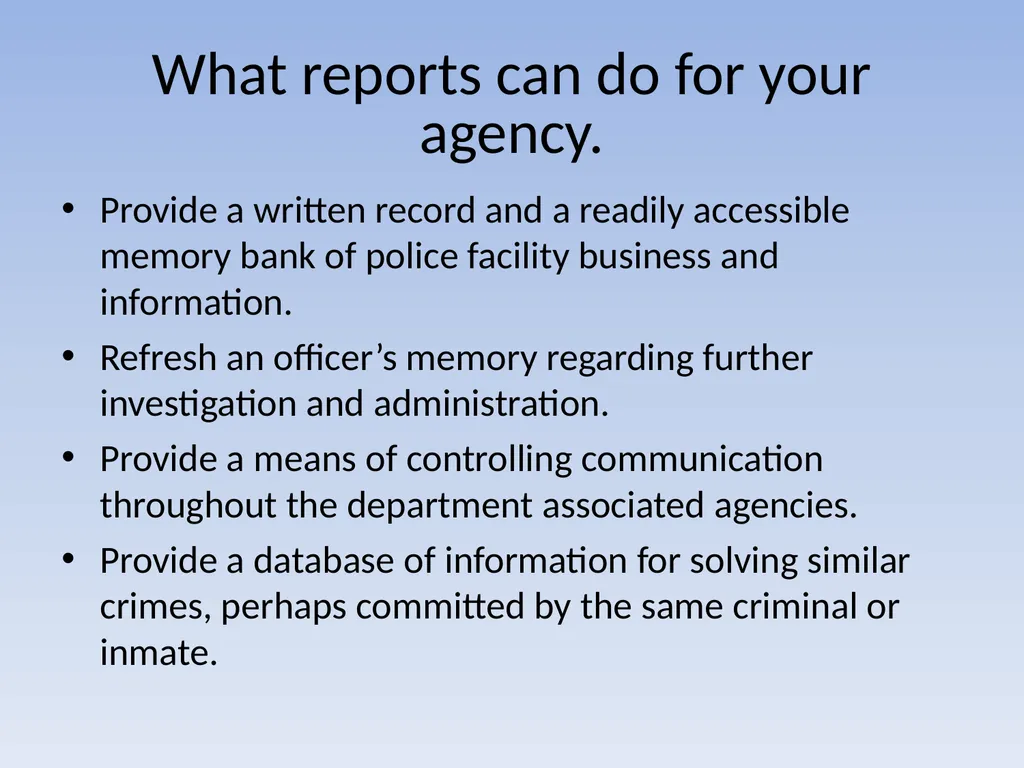 EFFECTIVE REPORT WRITING Performance Objectives - slide 26 of 73