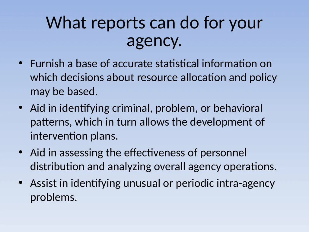 EFFECTIVE REPORT WRITING Performance Objectives - slide 27 of 73