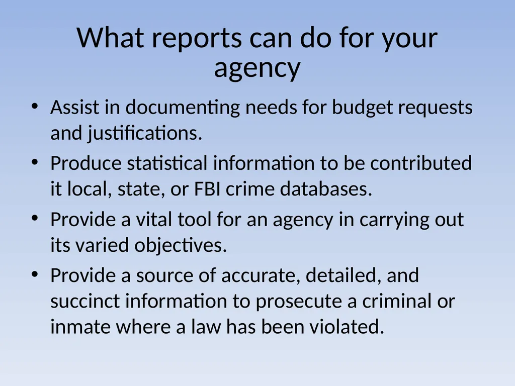 EFFECTIVE REPORT WRITING Performance Objectives - slide 28 of 73