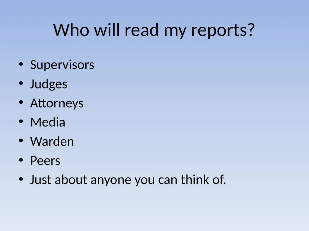 EFFECTIVE REPORT WRITING Performance Objectives - slide 4 of 73