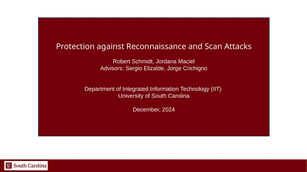 1 Protection against Reconnaissance and Scan - slide 1 of 11