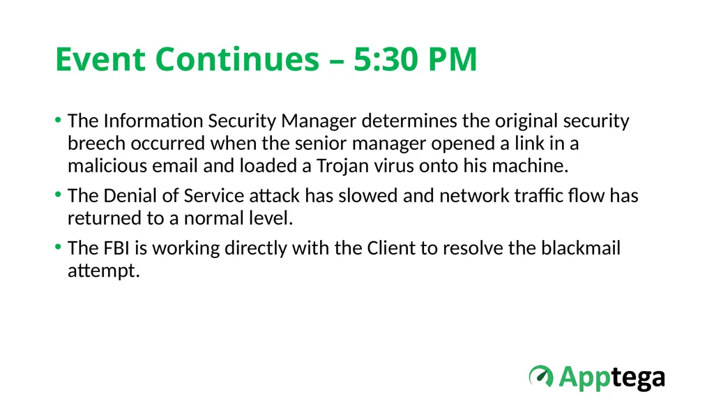 Information Security Tabletop Exercise: Malware & - slide 17 of 21