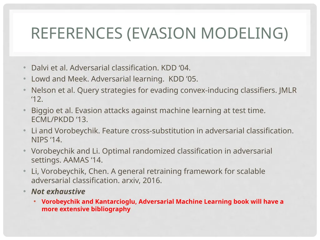 Yevgeniy (Eugene) vorobeychik1 Bo Li2 Adversarial - slide 42 of 83
