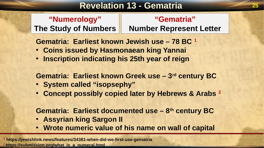 Revelation 13 2 Revelation: “Special Clues” Luke - slide 25 of 39