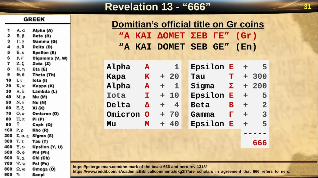 Revelation 13 2 Revelation: “Special Clues” Luke - slide 31 of 39