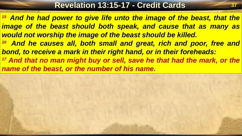Revelation 13 2 Revelation: “Special Clues” Luke - slide 37 of 39