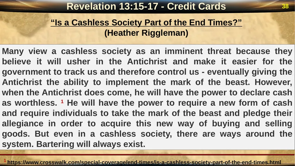 Revelation 13 2 Revelation: “Special Clues” Luke - slide 38 of 39
