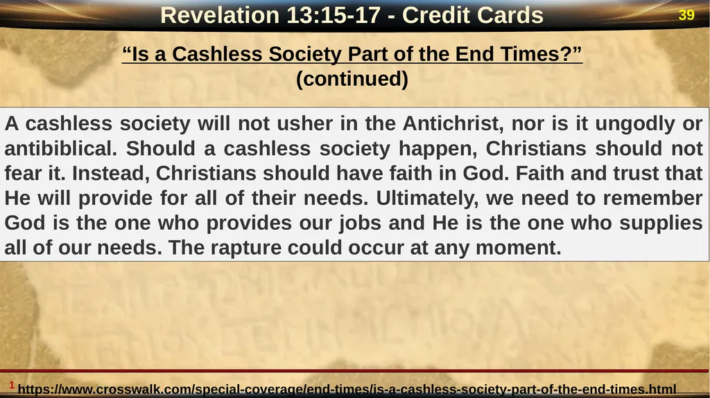 Revelation 13 2 Revelation: “Special Clues” Luke - slide 39 of 39
