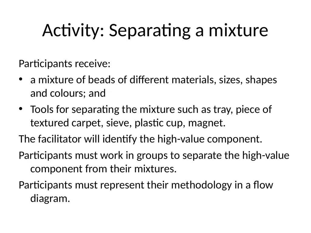 MATTER AND MATERIALS Session 1 Things to talk - slide 15 of 42