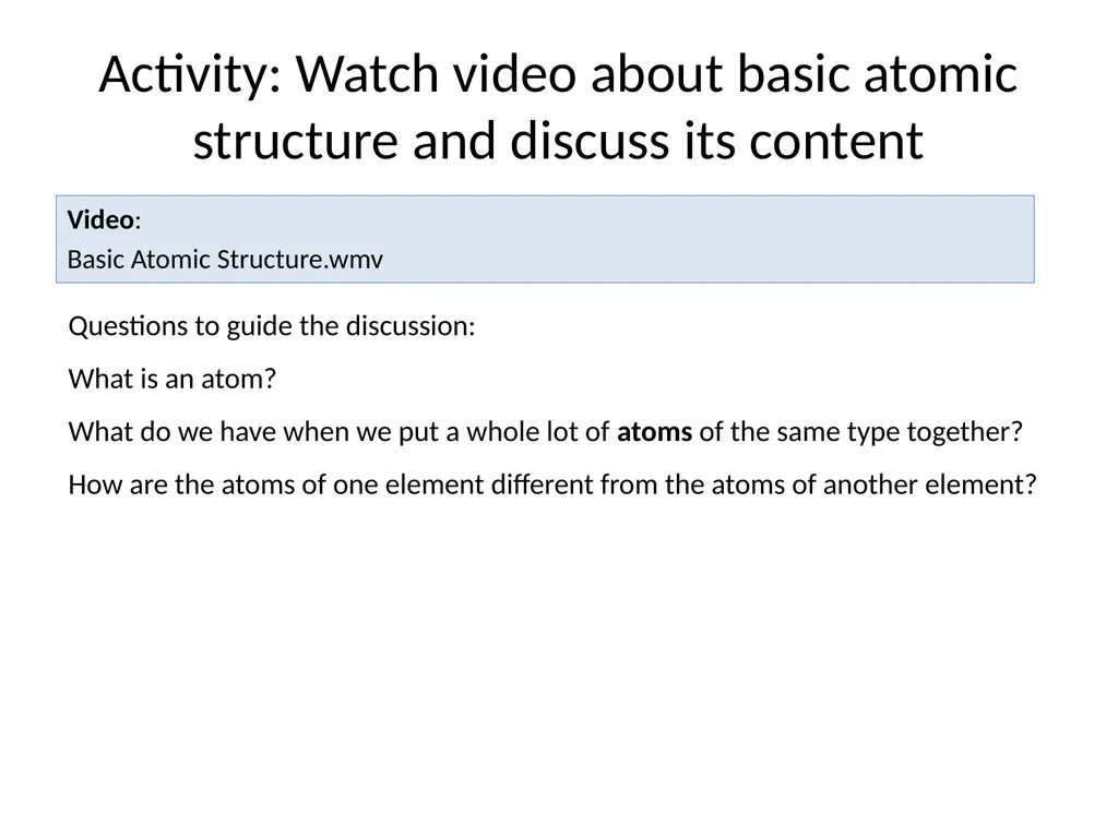 MATTER AND MATERIALS Session 1 Things to talk - slide 17 of 42