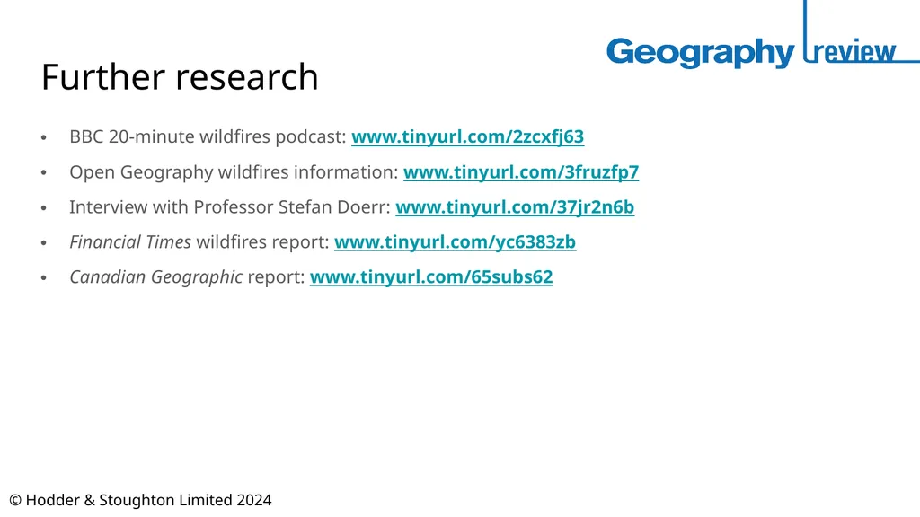 © Hodder & Stoughton Limited 2024 Wildfire - slide 13 of 14