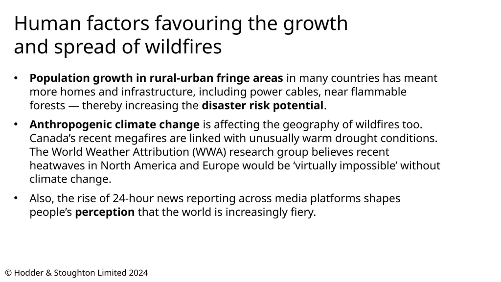 © Hodder & Stoughton Limited 2024 Wildfire - slide 7 of 14