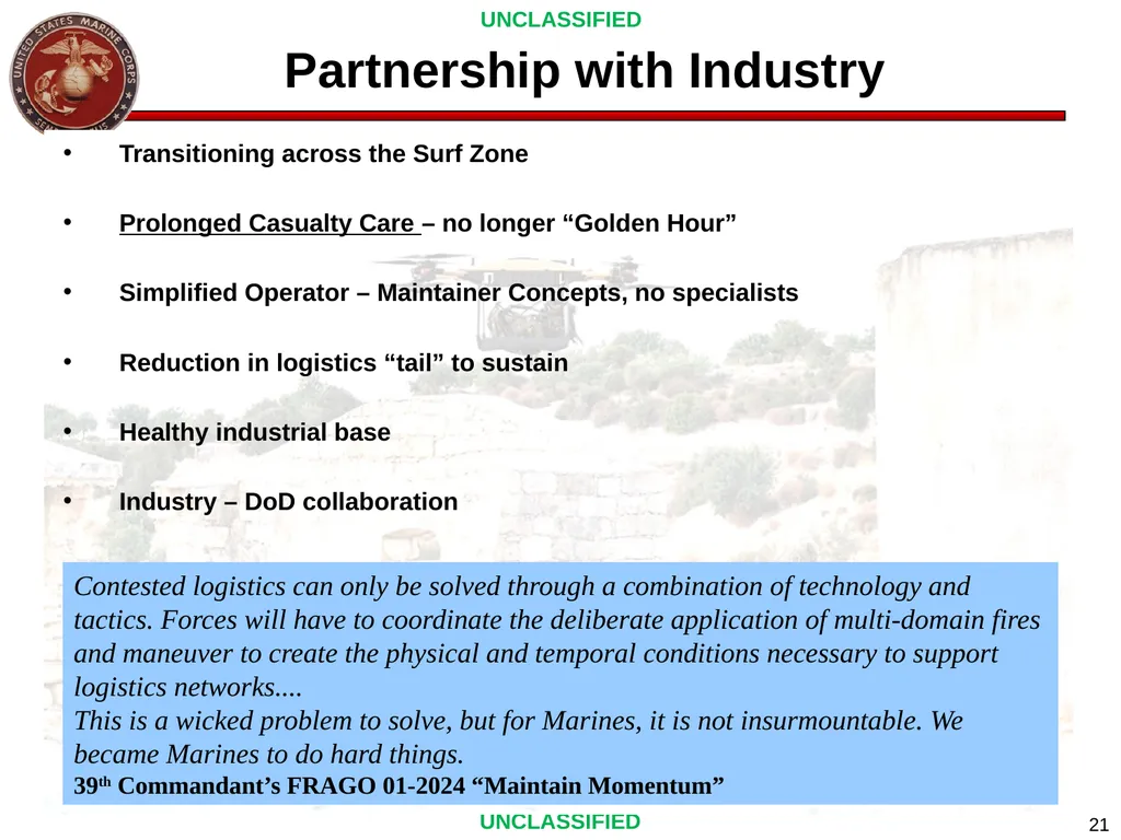 Col “MOG” Marvel Marine Corps Warfighting Lab 30 - slide 21 of 22