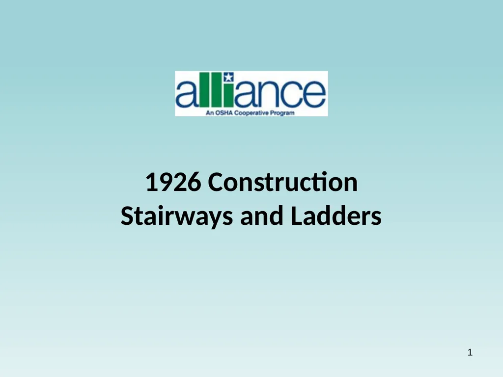 1 1926 Construction Stairways and Ladders - slide 1 of 39