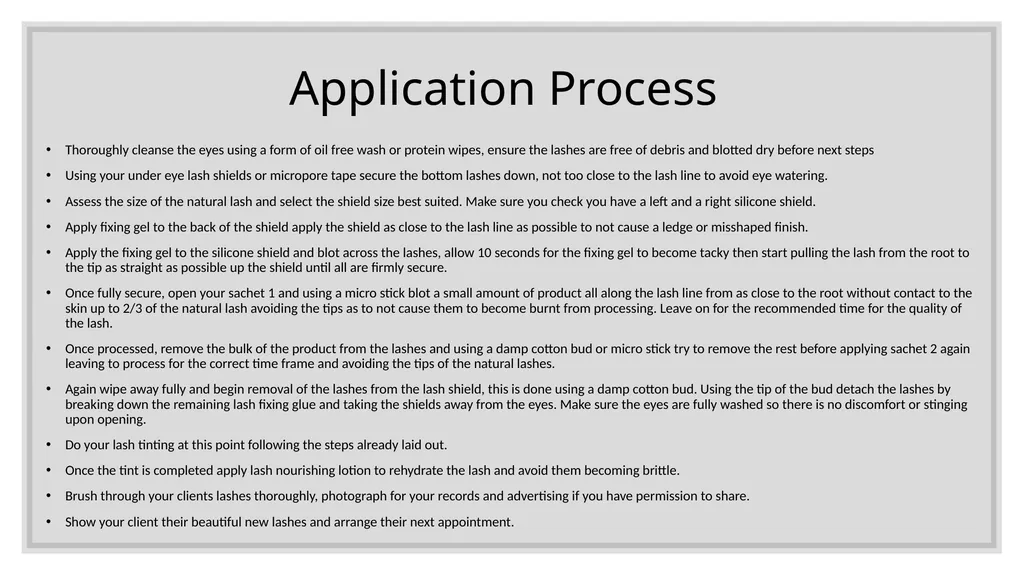 Lash Lift & Tint Training Manual Introduction - slide 23 of 32