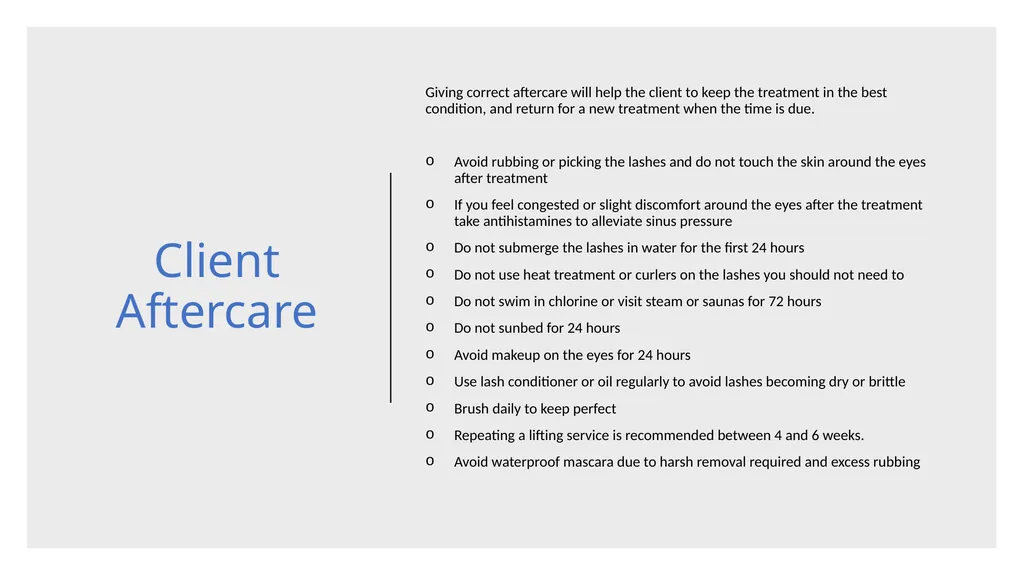 Lash Lift & Tint Training Manual Introduction - slide 25 of 32