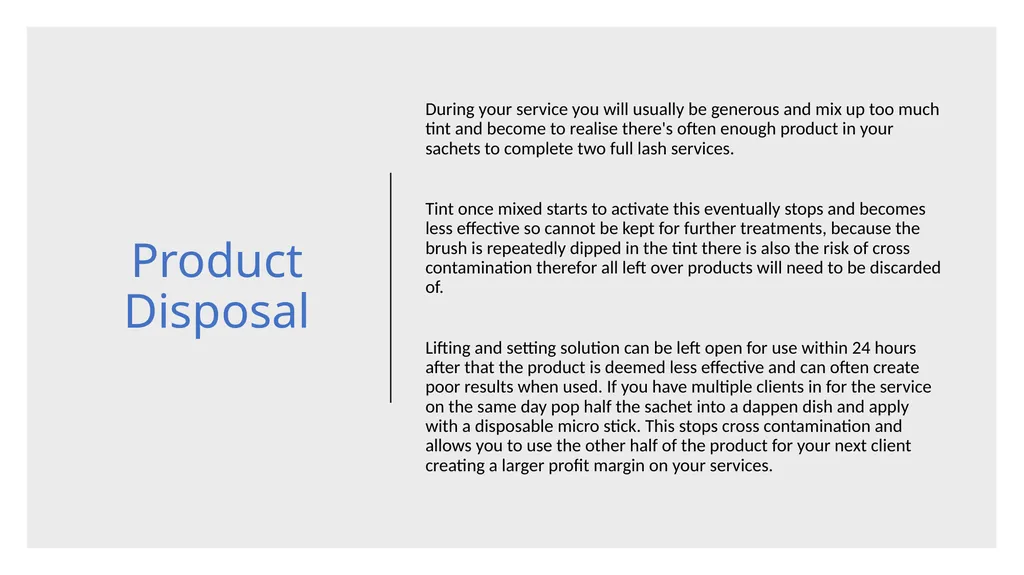 Lash Lift & Tint Training Manual Introduction - slide 24 of 32