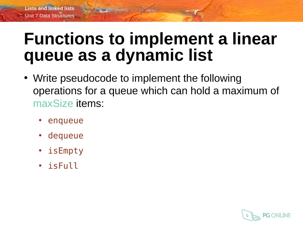OCR A Level Computer Science H446 – Paper 1 Lists - slide 16 of 34