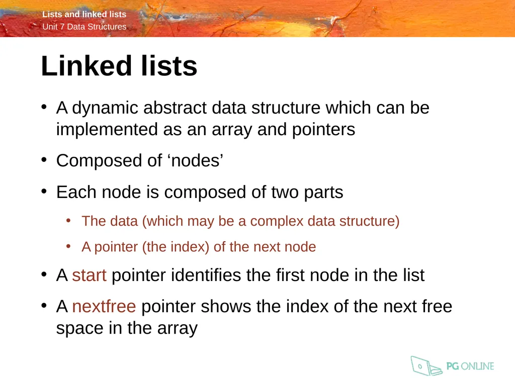 OCR A Level Computer Science H446 – Paper 1 Lists - slide 20 of 34