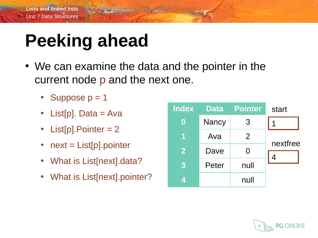 OCR A Level Computer Science H446 – Paper 1 Lists - slide 30 of 34