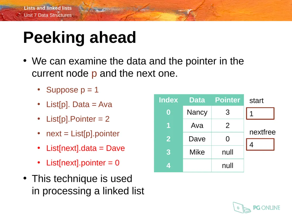 OCR A Level Computer Science H446 – Paper 1 Lists - slide 31 of 34