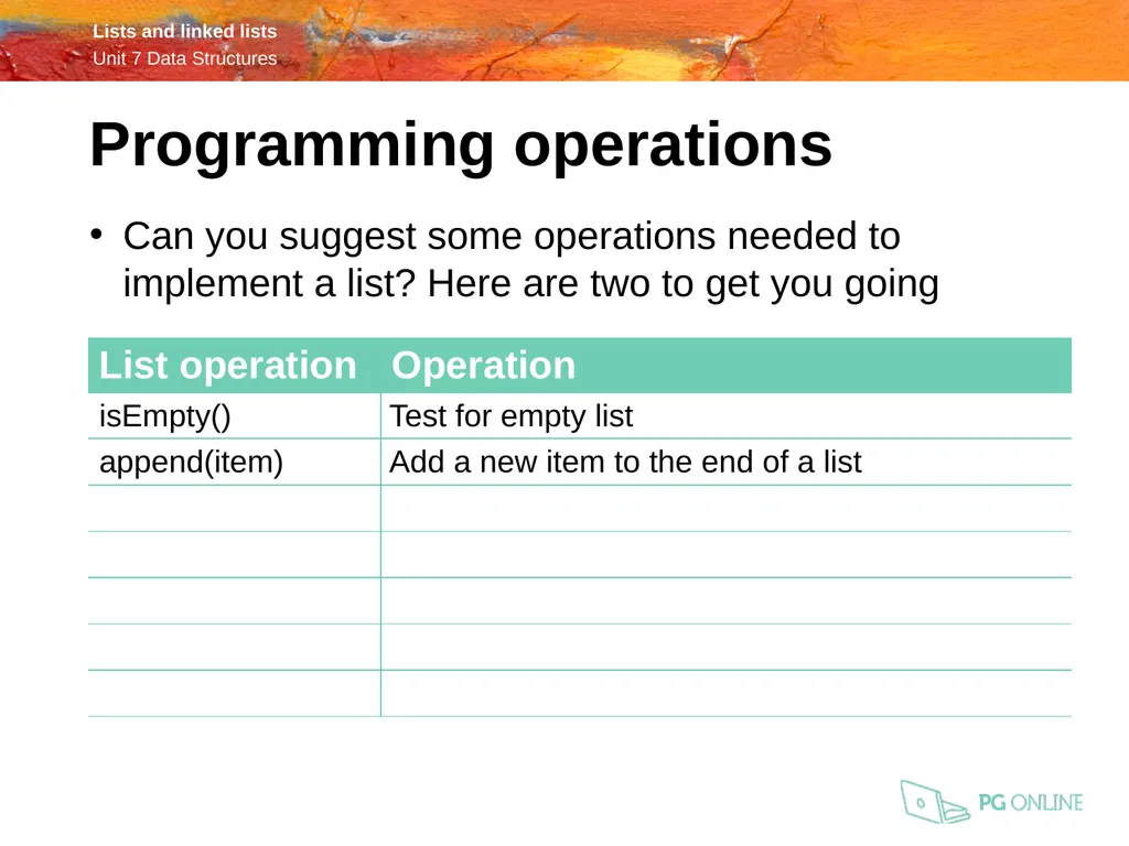 OCR A Level Computer Science H446 – Paper 1 Lists - slide 11 of 34