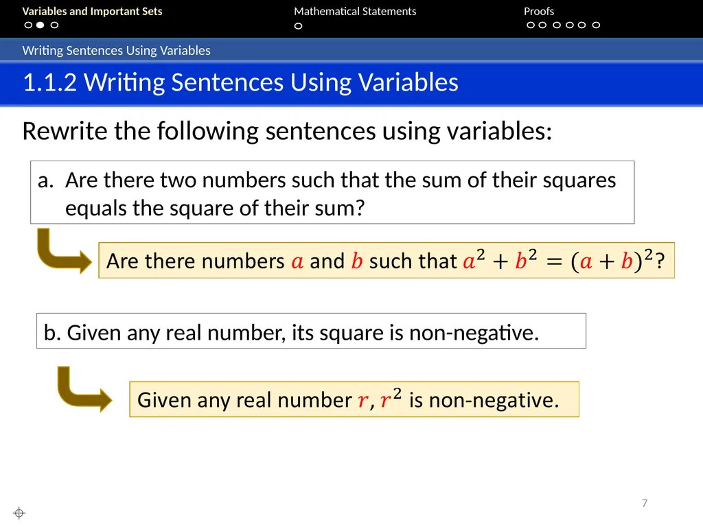 Aaron Tan Lecture 1: Speaking Mathematically - slide 7 of 54