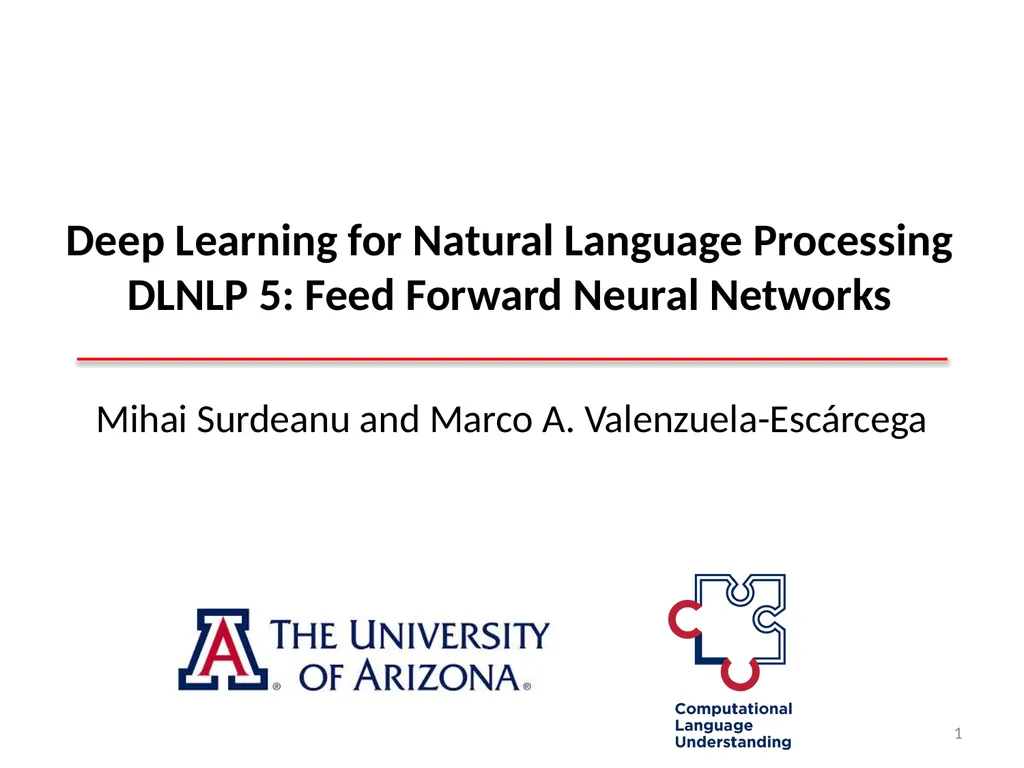 Deep Learning for Natural Language Processing - slide 1 of 64