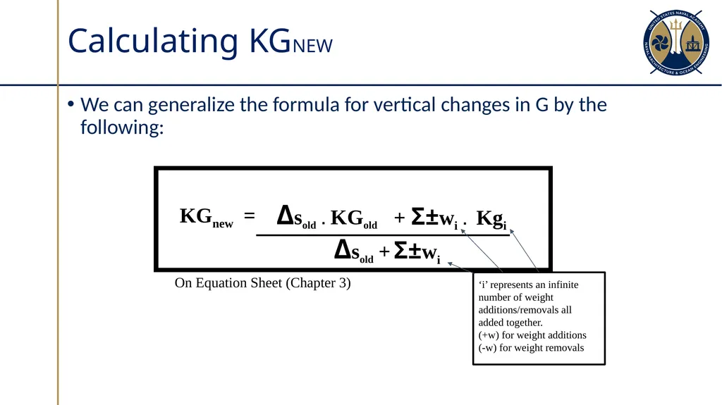 Changes in Ship’s Center of Gravity Section 3.2 - slide 16 of 32