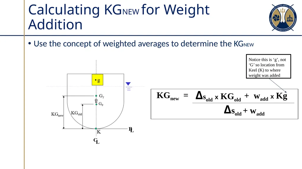 Changes in Ship’s Center of Gravity Section 3.2 - slide 13 of 32