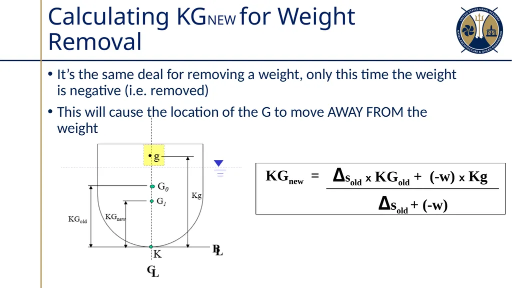 Changes in Ship’s Center of Gravity Section 3.2 - slide 14 of 32
